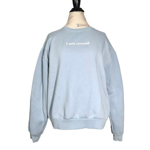 Barstool Sports | Women | Call Her Daddy I Am Unwell Sky Blue Sweatshirt | Large - Picture 2 of 12